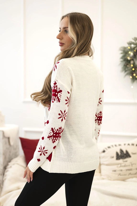 Christmas sweater with a snowman ecru