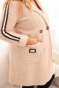 Plus Size women's coat made of faux fur with pockets beige