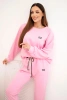 Women's set made of viscose with a sweatshirt and pants light pink