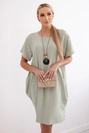 Dress with pockets and a pendant dark mint