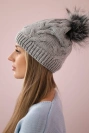 Cap with fleece Ela K242 light gray