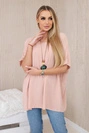 Oversized palaidinė su pakabuku tamsiai miltelių rožinė