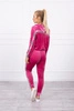 Velor set with decorative stripes fuchsia
