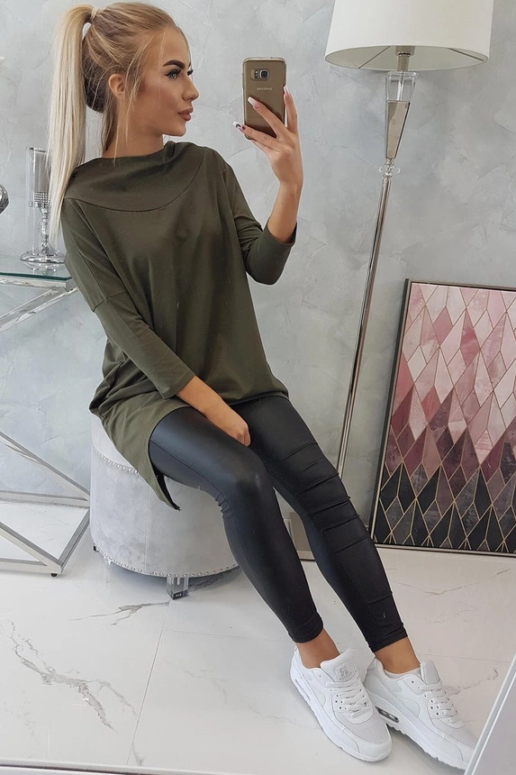 Bluse mit Flügeldruck khaki