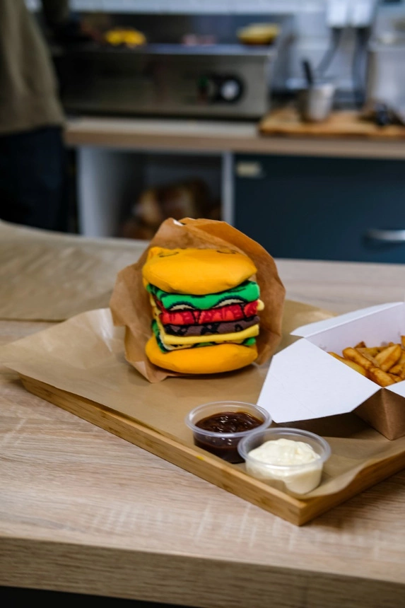 Ponožky s potlačou burgera – súprava 2 párov unisex v originálnom balení