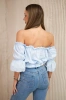 Off-the-shoulder blouse azure