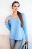 Damenpullover aus Viskose mit V-Ausschnitt blau