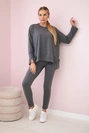 Set mit Oversize-Bluse in Graphit