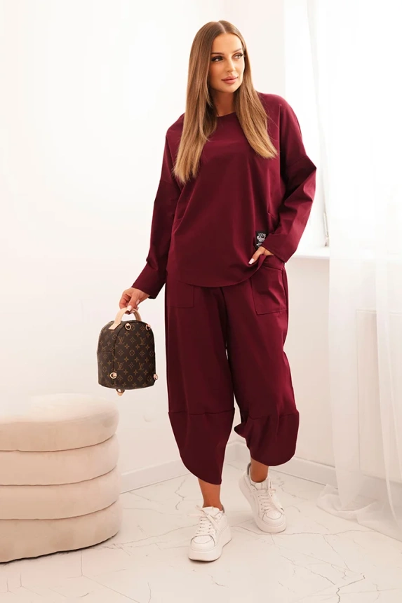 Set new punto sweatshirt + pants plum