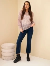 Women's sweater made of 70% kid mohair in leopard print with long sleeves fango