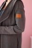 Long cardigan with hood graphite