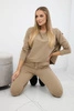 Set with oversized blouse camel