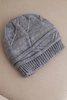 Women's winter hat made of wool with a woven pattern K428 gray