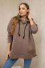 Insulated sweatshirt with a zipper on the side mocca