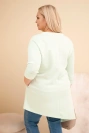 Dámská suknička Plus Size z viskózy s volným střihem a dlouhým rukávem mátová