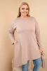 Dámská sukienka Plus Size z viskózy s volným střihem a dlouhým rukávem fango