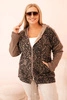 Damen Sweatjacke Plus Size mit Kapuze, vorgewaschen fango