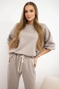 Buttery fabric set sweatshirt + pants dark beige