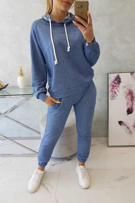 Sweatshirt-Set aus Denim mit Kapuze