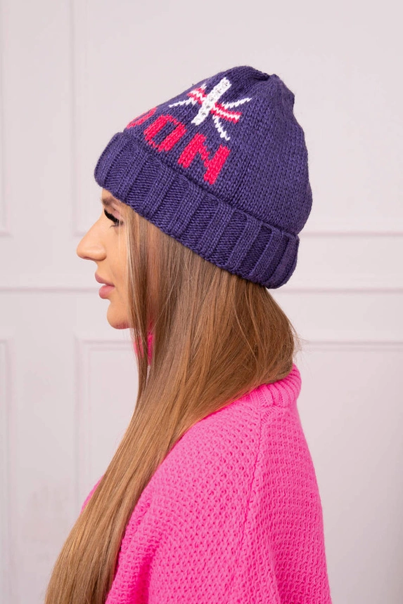 Moteriška kepurė London K385 tamsiai violetinė