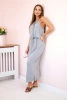 Boho suknelė su pilkomis klostėmis