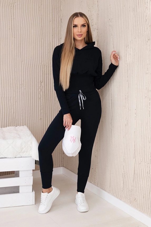 Set mit breiten Rippen navy blau