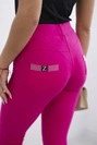 Cotton pants with cubic zirconia on the back pockets fuchsia