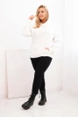 Damen Hoodie Plus Size aus Baumwolle mit Kapuze und Kängurutasche weiß