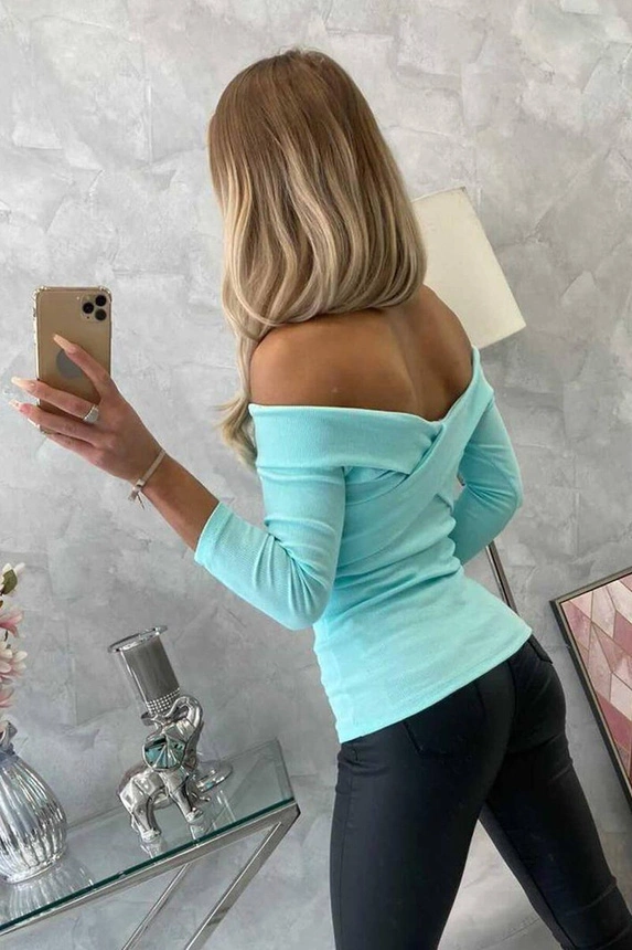 V-neck blouse mint