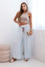 Damenhose aus Viskose mit weitem Bein blau