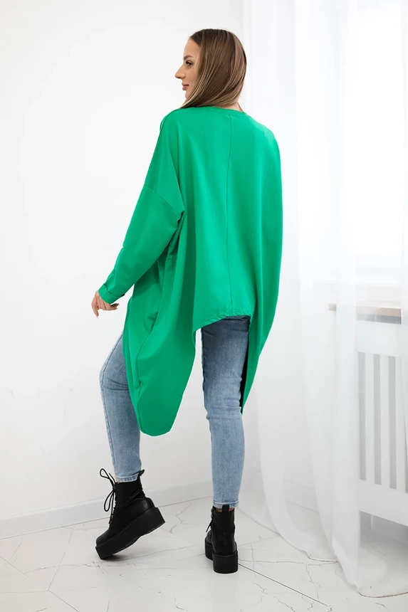 Blouse with print oversize light green