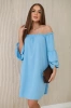 Spanish dress with frills on the sleeve blue