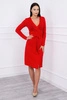 Dress with tie at waist red