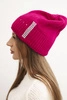 Damenwintermütze aus Wolle mit Zirkonia K453 fuchsia