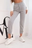 Women's cotton pants with elastic waistband gray