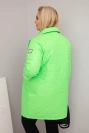 Damenjacke Plus Size gepolstert mit dekorativen Knöpfen und Kragen grün neon