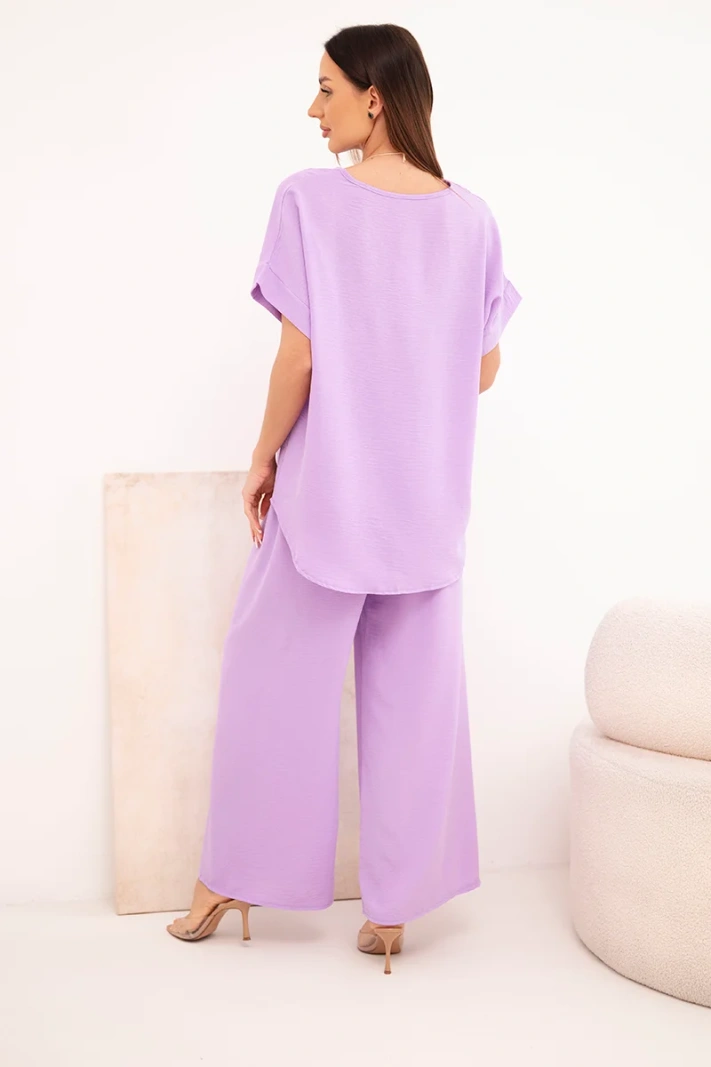 Set with necklace blouse + pants light purple
