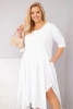 Dámská bavlněná suknička Plus Size s asymetrickým spodním lemem bílá