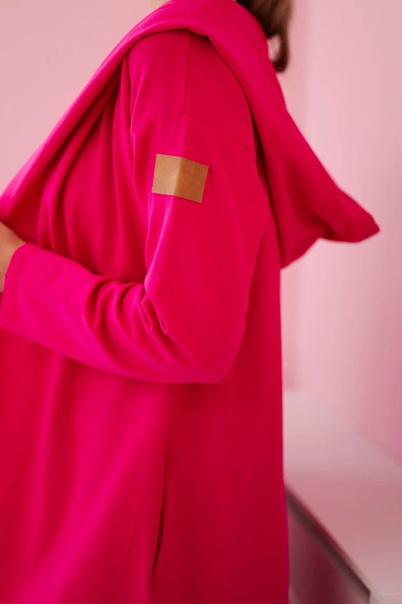Langer Kapuzenumhang fuchsia