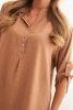 Bluse mit längerem Rücken dunkel camel