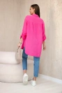 Bavlněná mušelínová košile oversize růžový