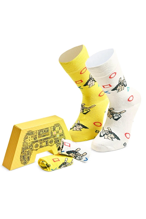 Unisex-Socken mit Spieler-Motiv – Set mit 2 Paaren in originaler Verpackung