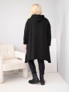 Women's plus size cotton hoodie with a braided insert black