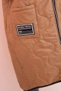 Women's quilted Plus Size vest with a hood, zippered camel