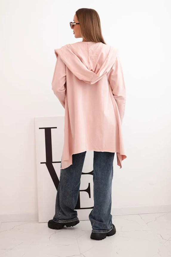 Cape with a loose hood dark powdered pink