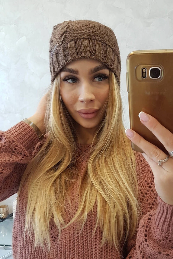 Cap with fleece Ula K271 cappuccino