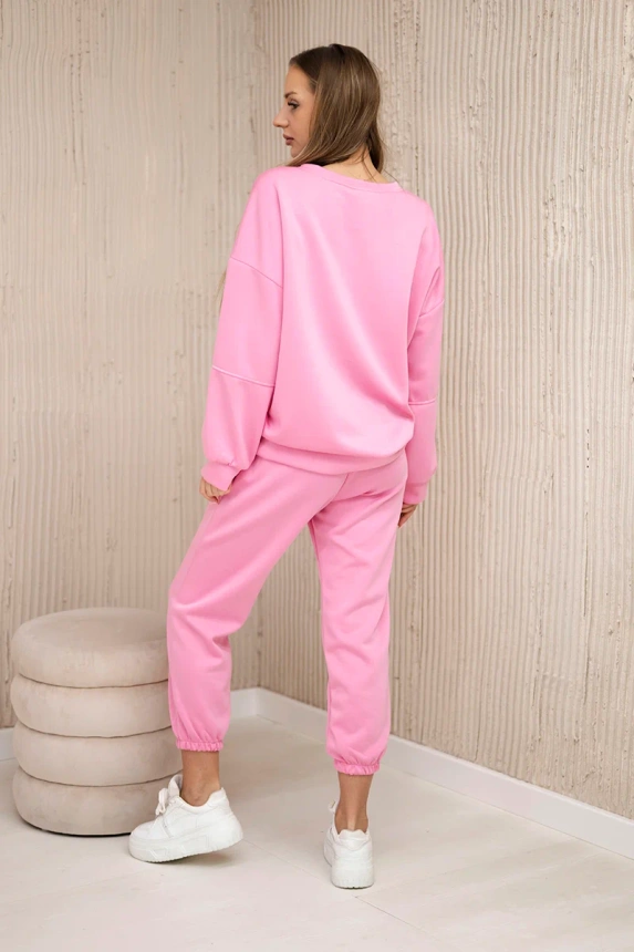 Set sweatshirt + pants buttery fabric light pink