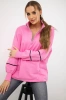 Sweatshirt with zipper and pockets light pink