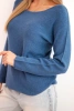 Women's viscose sweater with long sleeves and a round neckline denim
