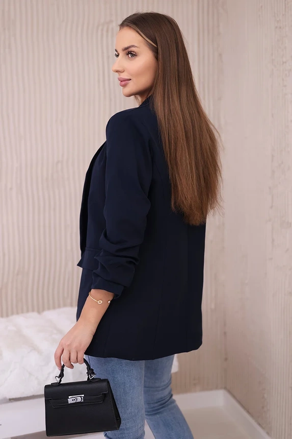 Marynarka z klapami elegancka karinio jūrų laivyno mėlyna